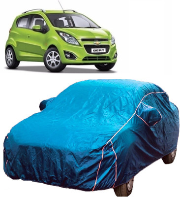 MoTRoX Car Cover For Chevrolet Beat (With Mirror Pockets)(Blue)