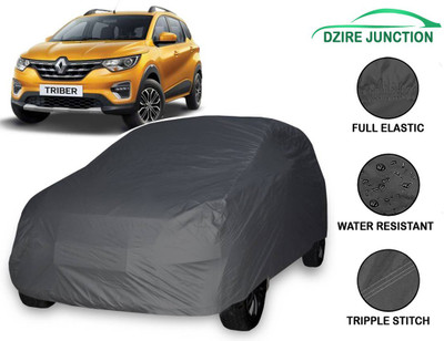 Dzirejunction Car Cover For Renault Triber (With Mirror Pockets)(Black, For 2015 Models)