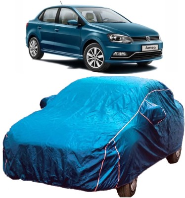 MoTRoX Car Cover For Volkswagen Ameo (With Mirror Pockets)(Blue)