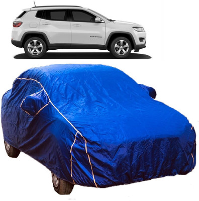 MoTRoX Car Cover For Jeep Compass (With Mirror Pockets)(Blue)