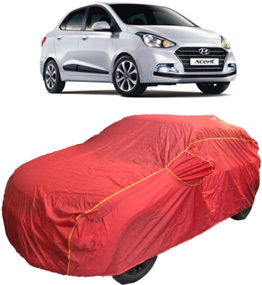 MoTRoX Car Cover For Hyundai Xcent (With Mirror Pockets)(Red)