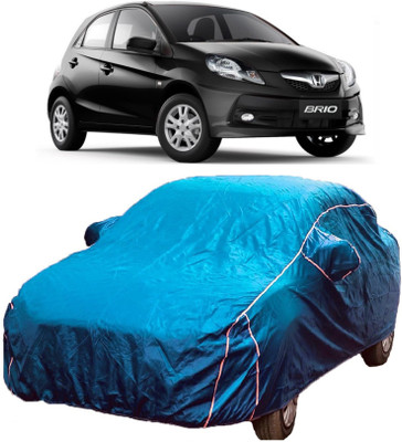 MoTRoX Car Cover For Honda Brio (With Mirror Pockets)(Blue)