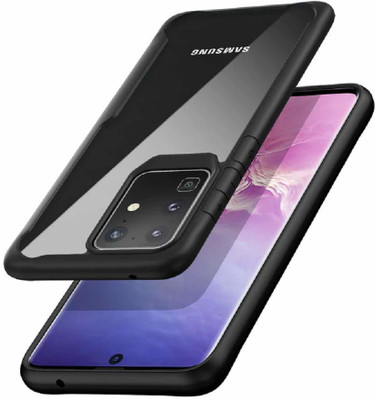MOBILOVE Back Cover for Samsung Galaxy S20 Ultra | Four Corner Hybrid Soft PC Anti Clear Gel TPU Bumper Case(Black, Rugged Armor, Pack of: 1)
