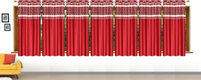 Stella Creations 152 cm (5 ft) Polyester Room Darkening Window Curtain (Pack Of 7)(Abstract, Maroon)