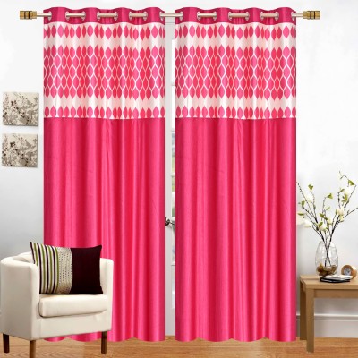 Stella Creations 214 cm (7 ft) Polyester Room Darkening Door Curtain (Pack Of 2)(Abstract, Pink)