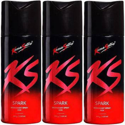 KS Spark Deodorant Spray for Men 450 ml Body Spray  -  For Men & Women(150 ml, Pack of 3)