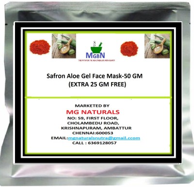 MGBN Safron Aloe Gel Face Mask-50 GM (EXTRA 25 GM FREE)(75 g)