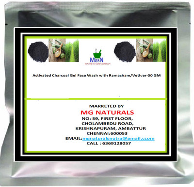 MGBN Activated Charcoal Gel  with Ramacham/Vetiver-50 GM Face Wash(50 g)