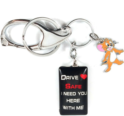 SHOKY LOOKS silver locking Drive safe both sides black color with Jerry Key Chain