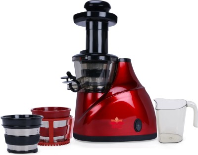BMS Lifestyle juicer Slow Masticating Juicer Makes Continuous Fresh Fruit and Vegetable Juice at 43 Revolutions per Minute Features Compact Design Automatic Pulp Ejection 150 Juicer  (Red, 3 Jars)