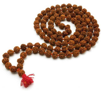 Dravina trader Original Rudraksha jaap mala 108 lab Tested Card With Pure Cotton Jaap Bag Gaumukhi | chanting Rosary Wood Chain