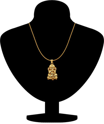 mahi Lord Ganesha Unisex Pendant without Chain Gold-plated Alloy Pendant
