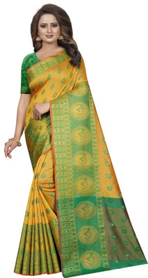 89% OFF on MANJULA SAREE Woven Banarasi Cotton Silk Saree(Yellow) 89% OFF on MANJULA SAREE Woven Banarasi Cotton Silk Saree(Yellow)