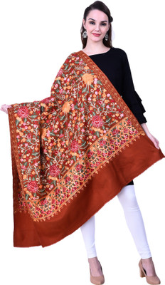 swi stylish Wool Embroidered Women Shawl(Multicolor)