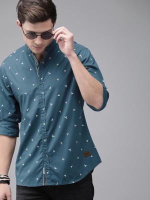 Roadster Men Printed Casual Blue Shirt