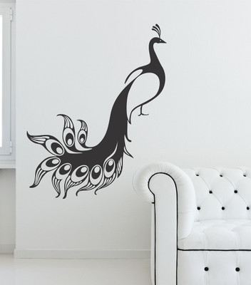 Littlebuds 70 cm Peacock Removable Sticker(Pack of 1)