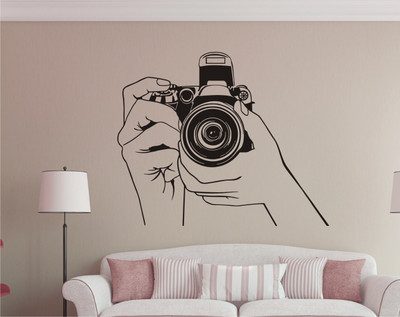 Heaven Decors 59 cm Photo Shoot Camera Wall Sticker Self Adhesive Sticker(Pack of 1)