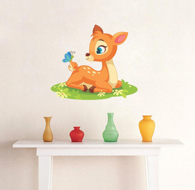 Wallzone 70 cm Deer Removable Sticker(Pack of 1)