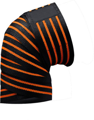 GymWar Weight Lifting Knee Wraps Heavy Duty Elastic Compression Support for Squats Gym Knee Support(Orange)