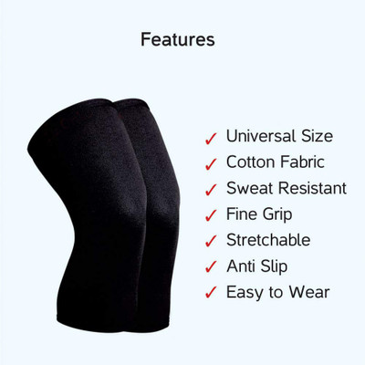 GymWar Knee cap,Knee Brace,Adjustable Knee Support,Knee Support (Pair) Knee Support(Black)