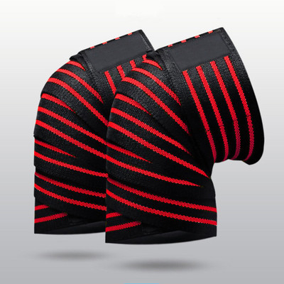 GymWar Weight Lifting Knee Wraps Heavy Duty Elastic Compression Support for Squats Gym Knee Support(Red)