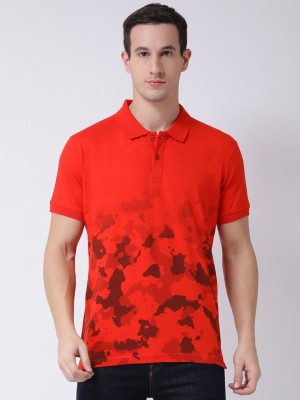 Club York Solid Men Polo Neck Red T-Shirt