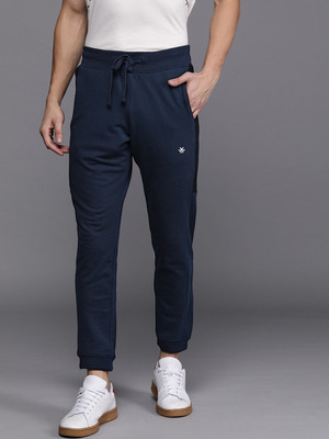 WROGN Solid Men Blue Track Pants