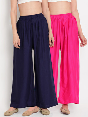 fheo Regular Fit Women Blue, Pink Trousers