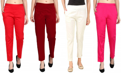 SriSaras Regular Fit Women Multicolor Trousers