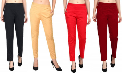 SriSaras Regular Fit Women Multicolor Trousers