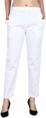 SriSaras Regular Fit Women White Trousers