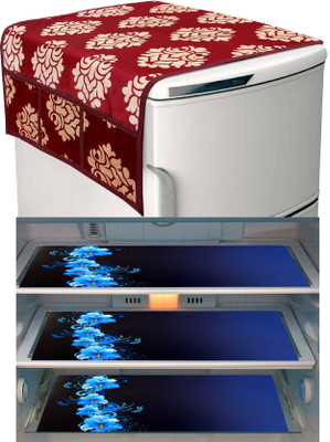 FRC Decor Refrigerator  Cover(Width: 56 cm, Maroon)