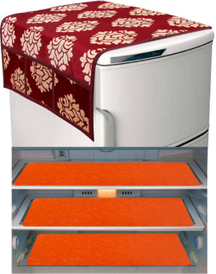 FRC Decor Refrigerator  Cover(Width: 56 cm, Maroon)