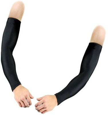 GLUCKLICH Cotton Arm Sleeve For Men & Women(Free, Black)