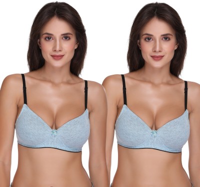 SONA SA-50 Women Full Coverage Lightly Padded Bra(Blue)