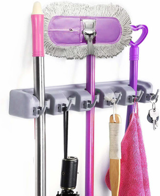 FIVANIO Multicolor Plastic Broom Holder(5 Holders)