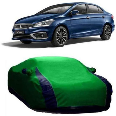 AASTER Car Cover For Maruti Suzuki Ciaz (With Mirror Pockets)(Green, Blue)