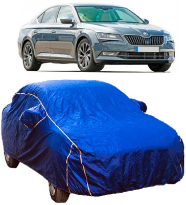 MoTRoX Car Cover For Skoda Superb (With Mirror Pockets)(Blue)