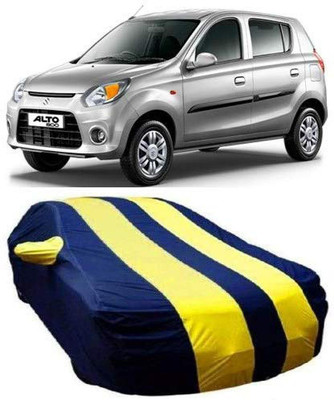 AASTER Car Cover For Maruti Suzuki Alto 800 (With Mirror Pockets)(Yellow, Blue)
