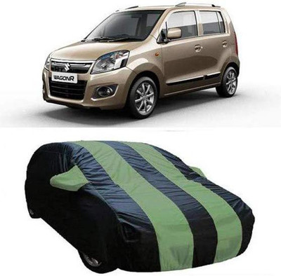 AASTER Car Cover For Maruti Suzuki WagonR (With Mirror Pockets)(Green, Blue)