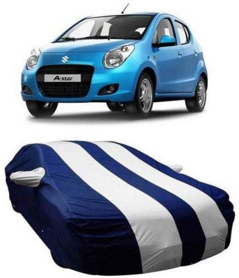 AASTER Car Cover For Maruti Suzuki A-Star (With Mirror Pockets)(White, Blue)