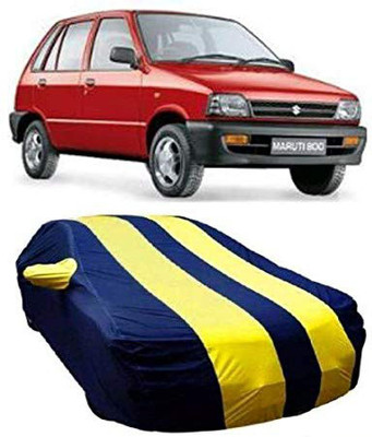 AASTER Car Cover For Maruti Suzuki 800 (With Mirror Pockets)(Yellow, Blue)