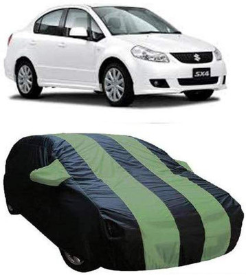 AASTER Car Cover For Maruti Suzuki SX4 (With Mirror Pockets)(Green, Blue)
