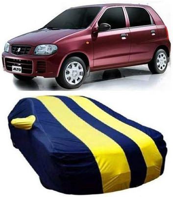 AASTER Car Cover For Maruti Suzuki Alto (With Mirror Pockets)(Yellow, Blue)