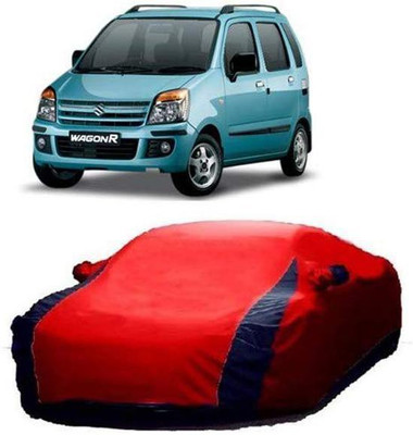 AASTER Car Cover For Maruti Suzuki WagonR (With Mirror Pockets)(Blue, Red)