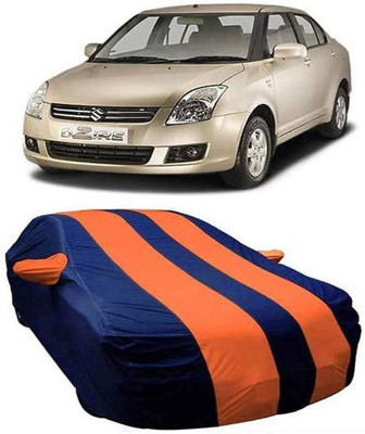 AASTER Car Cover For Maruti Suzuki Swift Dzire (With Mirror Pockets)(Orange, Blue)