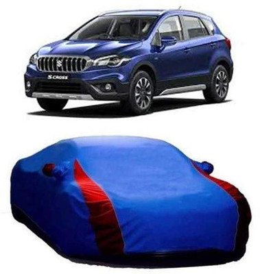 AASTER Car Cover For Maruti Suzuki S-Cross (With Mirror Pockets)(Blue, Red)