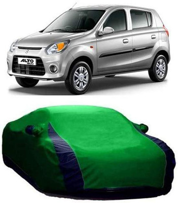 AASTER Car Cover For Maruti Suzuki Alto 800 (With Mirror Pockets)(Green, Blue)