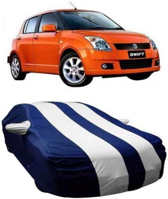 AASTER Car Cover For Maruti Suzuki Swift (With Mirror Pockets)(White, Blue)