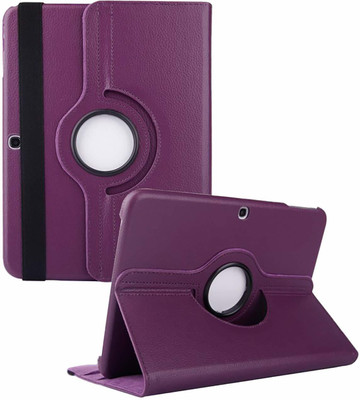 TGK Book Cover for Samsung Galaxy Tab 4 10.1 Inch Sm-T530, T531, T535, T537 360 Degree Rotating Leather Smart Case(Purple, Cases with Holder)